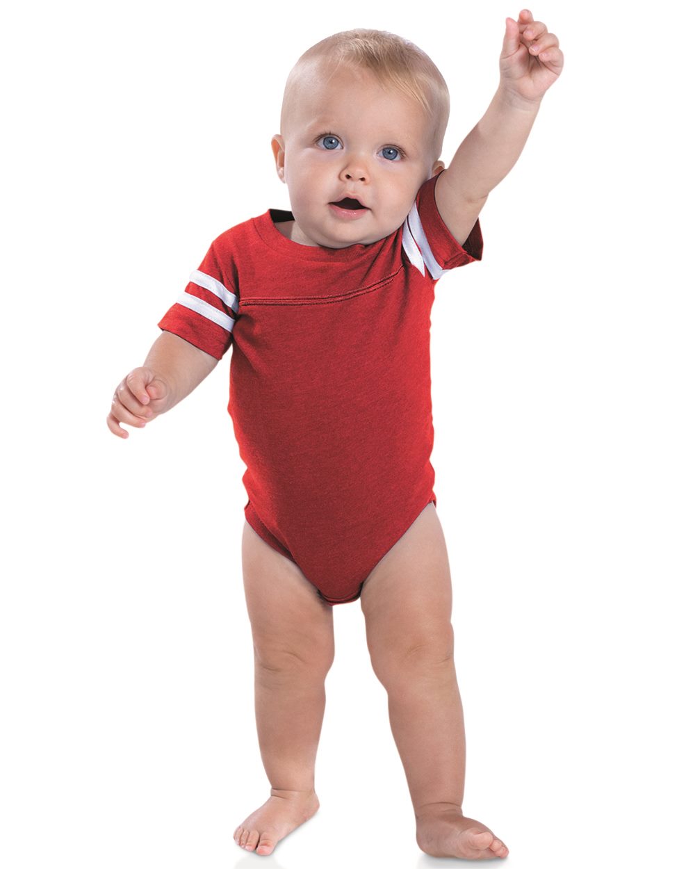 Rabbin Skins Infant Football Bodysuit  4437 - Model Image