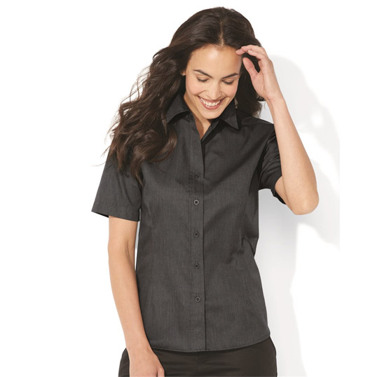 FeatherLite Women's Short Sleeve Stain-Resistant Tapered Twill Shirt 5281 - Model Image