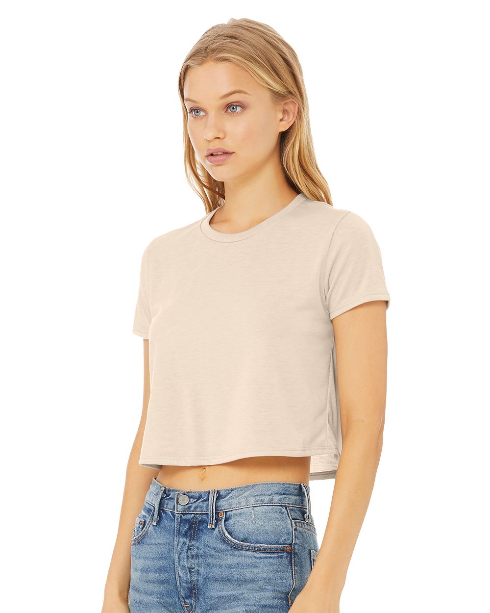 8882 Bella + Canvas Ladies' Flowy Cropped Tee - Model Image