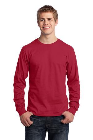 Port & Company Long Sleeve Core Cotton T-shirt PC54LS - Model Image